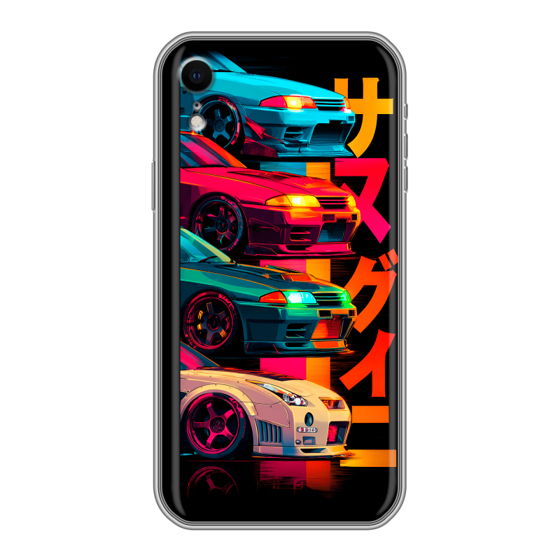 Силиконовый противоударный чехол на Iphone Xr с принтом Гоночные машины Силиконовый противоударный чехол на Iphone Xr с принтом Гоночные машины