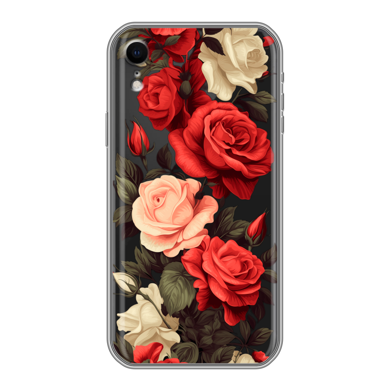 Силиконовый противоударный чехол на Iphone Xr с принтом Розы Силиконовый противоударный чехол на Iphone Xr с принтом Розы