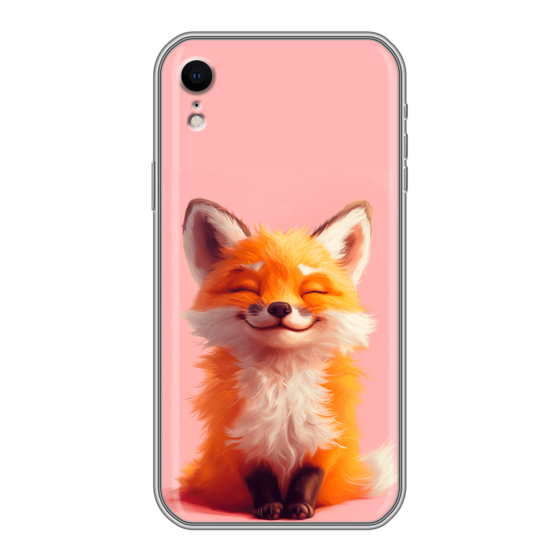 Силиконовый противоударный чехол на Iphone Xr с принтом милая лиса Силиконовый противоударный чехол на Iphone Xr с принтом милая лиса