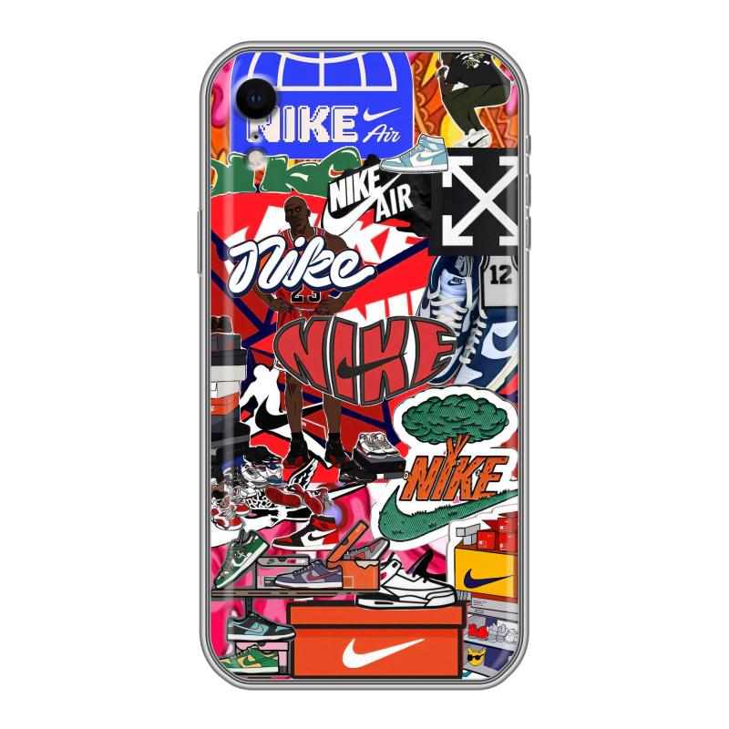 Силиконовый противоударный чехол на Iphone Xr с принтом Найк Nike яркий Силиконовый противоударный чехол на Iphone Xr с принтом Найк Nike яркий