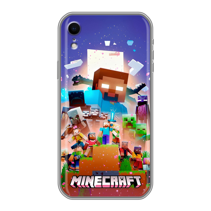 Силиконовый чехол на Iphone Xr с принтом Майнкрафт Minecraft Силиконовый чехол на Iphone Xr с принтом Майнкрафт Minecraft