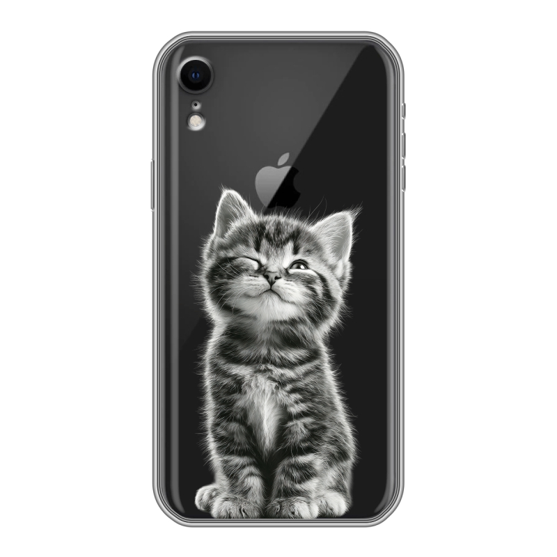 Силиконовый чехол на Iphone Xr с принтом Котенок Силиконовый чехол на Iphone Xr с принтом Котенок