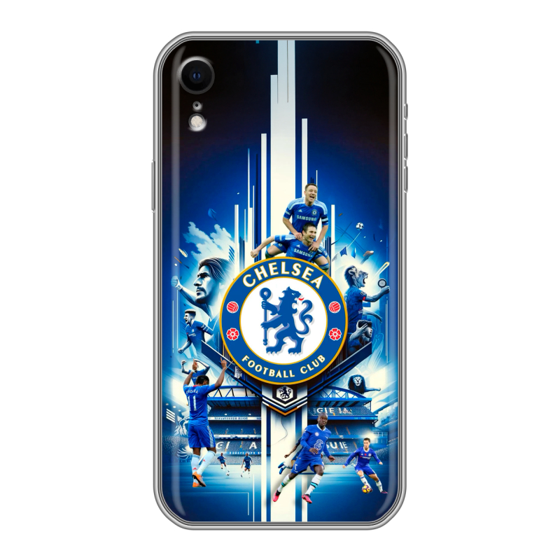 Силиконовый противоударный чехол на Iphone Xr с принтом Chelsea Челси Силиконовый противоударный чехол на Iphone Xr с принтом Chelsea Челси