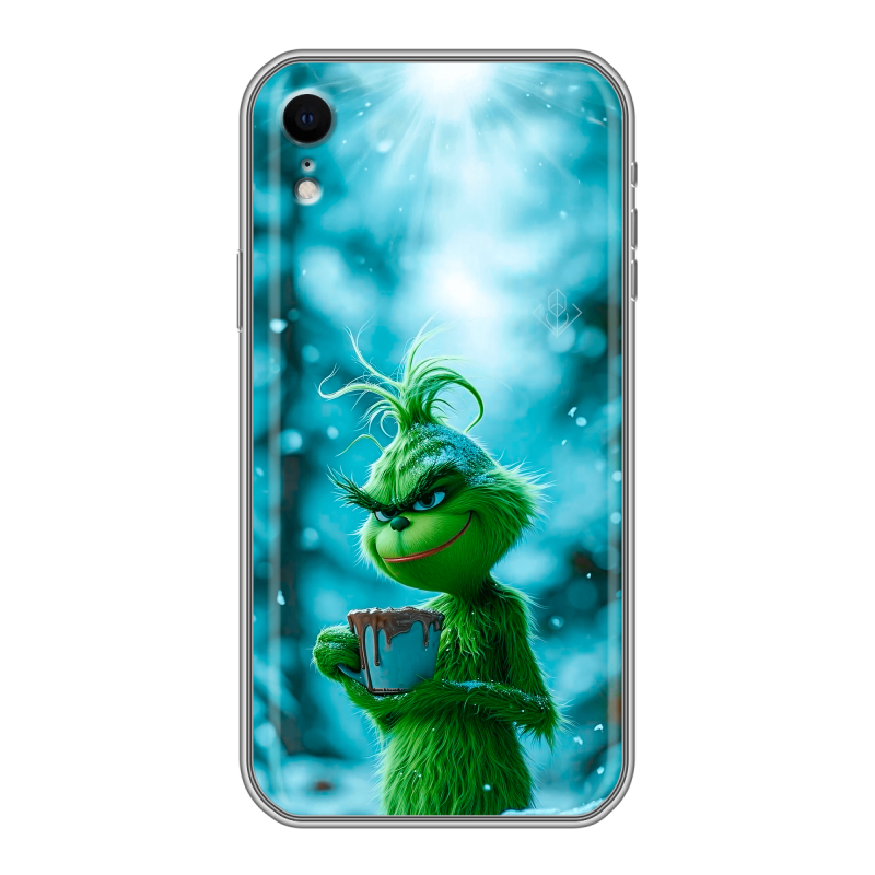 Силиконовый противоударный чехол на Iphone Xr с принтом Новый год гринч Силиконовый противоударный чехол на Iphone Xr с принтом Новый год гринч