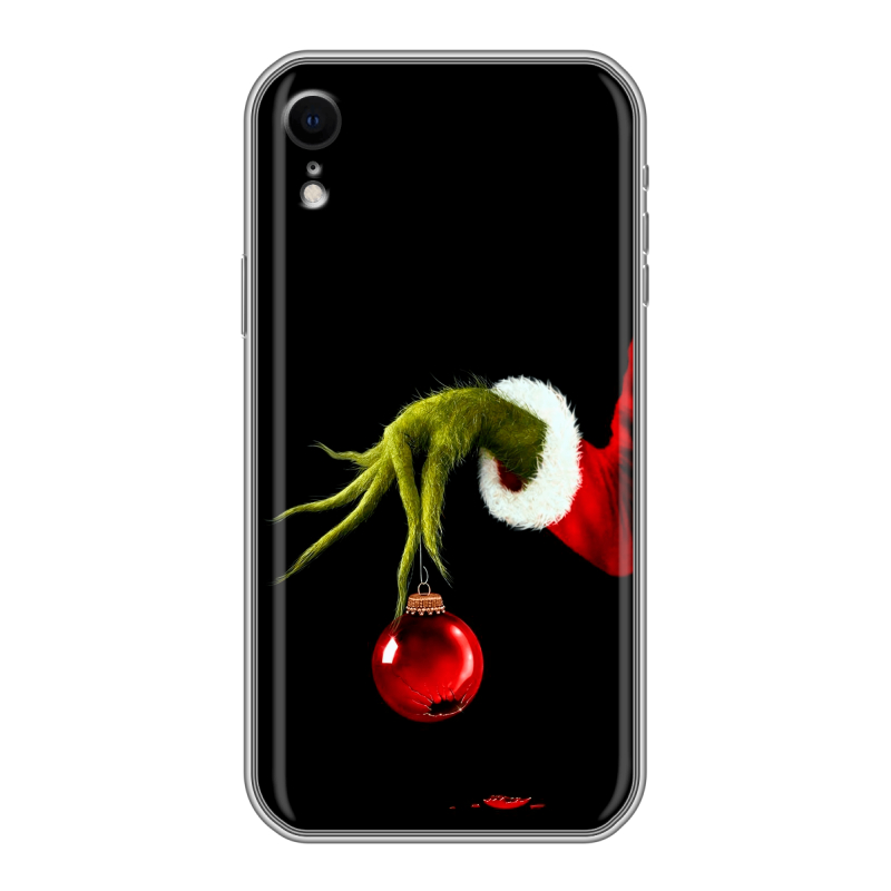 Силиконовый чехол на Iphone Xr с принтом Новый год Гринч Силиконовый чехол на Iphone Xr с принтом Новый год Гринч