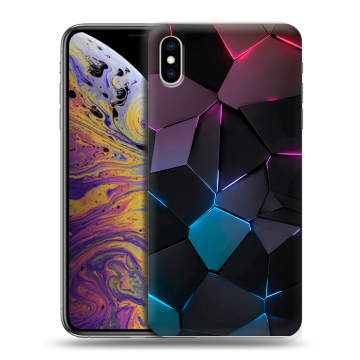 Силиконовый чехол на Iphone Xs Max с принтом Геометрия неона