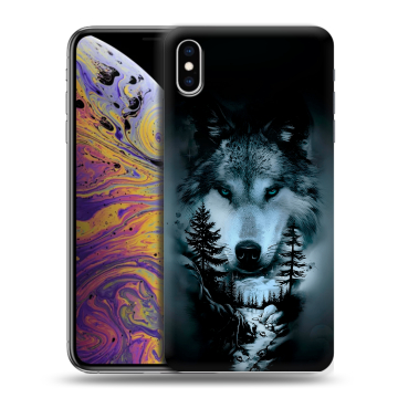 Силиконовый чехол на Iphone Xs Max с принтом Лесной волк