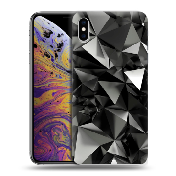 Силиконовый чехол на Iphone Xs Max с принтом Черные кристаллы