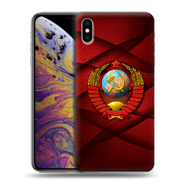 Силиконовый чехол на Iphone Xs Max с принтом Герб СССР
