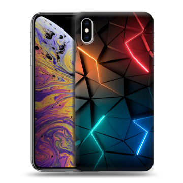 Силиконовый чехол на Iphone Xs Max с принтом Абстракция неон