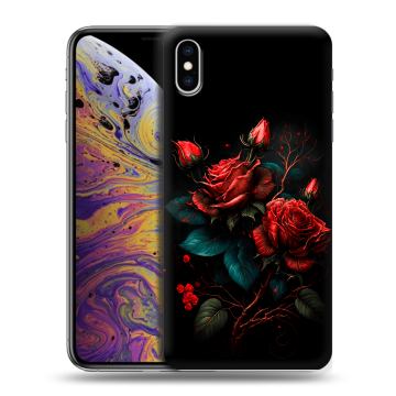 Силиконовый чехол на Iphone Xs Max с принтом Розы красные Силиконовый чехол на Iphone Xs Max с принтом Розы красные