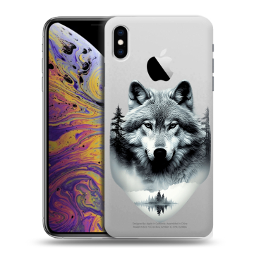 Силиконовый чехол на Iphone Xs Max с принтом Волк в лесу