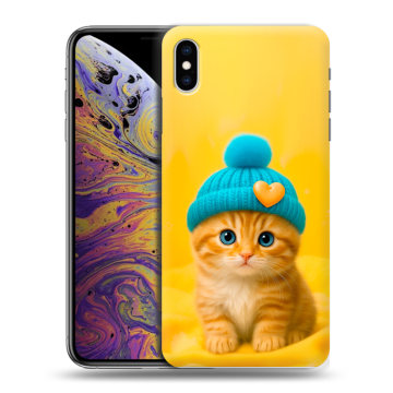 Силиконовый чехол на Iphone Xs Max с принтом Котенок в шапке Силиконовый чехол на Iphone Xs Max с принтом Котенок в шапке