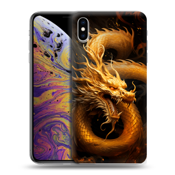 Силиконовый чехол на Iphone Xs Max с принтом Золотой дракон Силиконовый чехол на Iphone Xs Max с принтом Золотой дракон