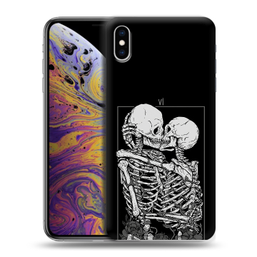Силиконовый чехол на Iphone Xs Max с принтом Поцелуй скелетов