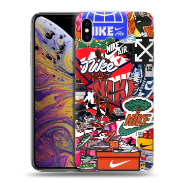 Силиконовый чехол на Iphone Xs Max с принтом Найк Nike яркий