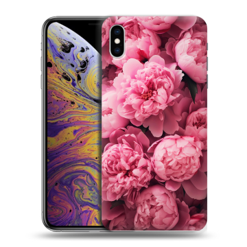 Силиконовый чехол на Iphone Xs Max с принтом цветы пионы