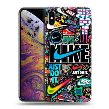 Силиконовый чехол на Iphone Xs Max с принтом найк nike черный Силиконовый чехол на Iphone Xs Max с принтом найк nike черный