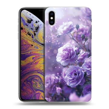Силиконовый чехол на Iphone Xs Max с принтом Розы цветы Силиконовый чехол на Iphone Xs Max с принтом Розы цветы