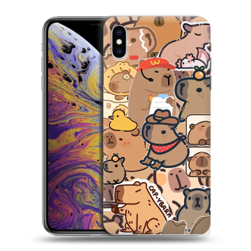 Силиконовый чехол на Iphone Xs Max с принтом капибара Силиконовый чехол на Iphone Xs Max с принтом капибара