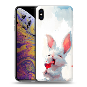 Силиконовый чехол на Iphone Xs Max с принтом кролик зайчик