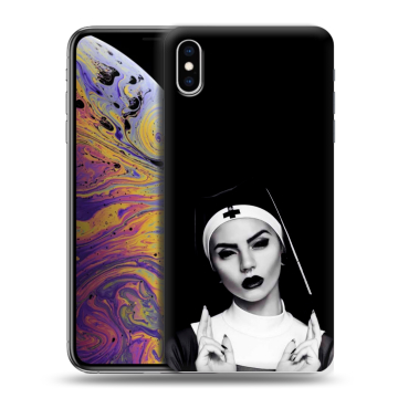 Силиконовый чехол на Iphone Xs Max с принтом монашка