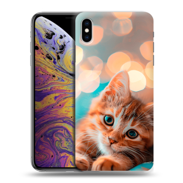 Силиконовый чехол на Iphone Xs Max с принтом котик