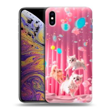 Силиконовый чехол на Iphone Xs Max с принтом милые котики