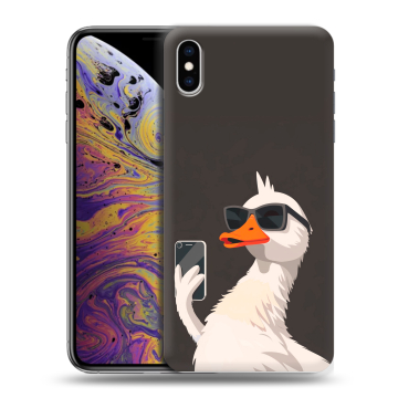 Силиконовый чехол на Iphone Xs Max с принтом утка в очках