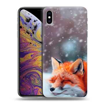Силиконовый чехол на Iphone Xs Max с принтом лиса