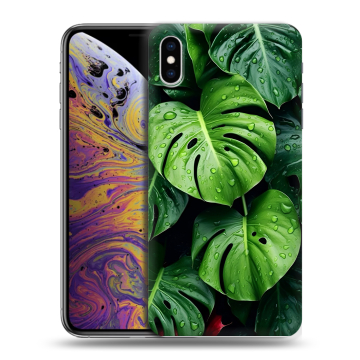 Силиконовый чехол на Iphone Xs Max с принтом Листья