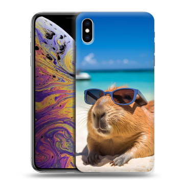 Силиконовый чехол на Iphone Xs Max с принтом Капибара Силиконовый чехол на Iphone Xs Max с принтом Капибара