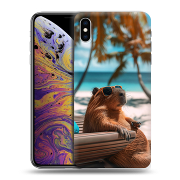 Силиконовый чехол на Iphone Xs Max с принтом Капибара Силиконовый чехол на Iphone Xs Max с принтом Капибара