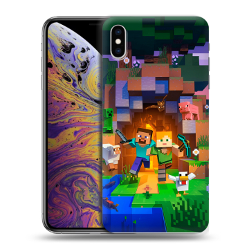 Силиконовый чехол на Iphone Xs Max с принтом Майнкрафт Minecraft Силиконовый чехол на Iphone Xs Max с принтом Майнкрафт Minecraft