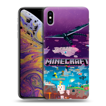 Силиконовый чехол на Iphone Xs Max с принтом Майнкрафт Minecraft