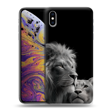 Силиконовый чехол на Iphone Xs Max с принтом Лев кошки