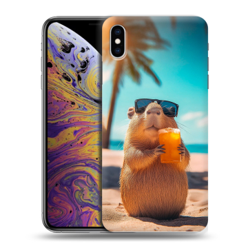 Силиконовый чехол на Iphone Xs Max с принтом Капибара Силиконовый чехол на Iphone Xs Max с принтом Капибара