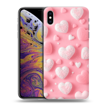 Силиконовый чехол на Iphone Xs Max с принтом Сердечки Силиконовый чехол на Iphone Xs Max с принтом Сердечки