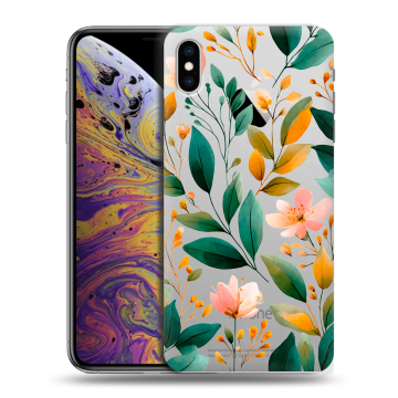 Силиконовый чехол на Iphone Xs Max с принтом Цветы паттерн