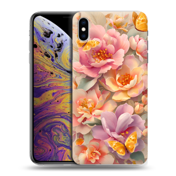 Силиконовый чехол на Iphone Xs Max с принтом Цветы и бабочки