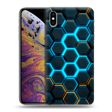 Силиконовый чехол на Iphone Xs Max с принтом Неоновые соты