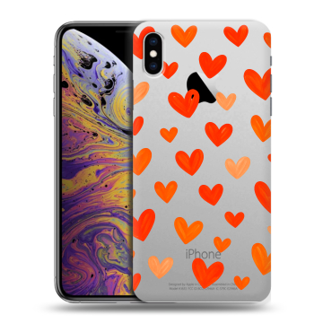 Силиконовый чехол на Iphone Xs Max с принтом Сердечки