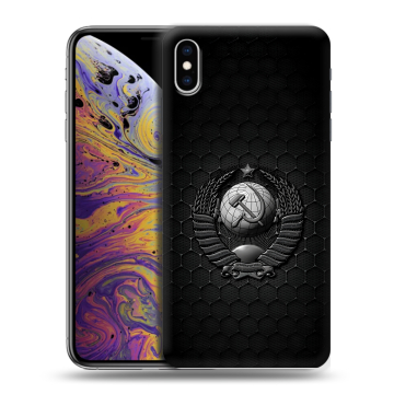 Силиконовый чехол на Iphone Xs Max с принтом Герб Флаг СССР Силиконовый чехол на Iphone Xs Max с принтом Герб Флаг СССР