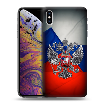 Силиконовый чехол на Iphone Xs Max с принтом Флаг России Силиконовый чехол на Iphone Xs Max с принтом Флаг России