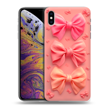 Силиконовый чехол на Iphone Xs Max с принтом Розовые бантики