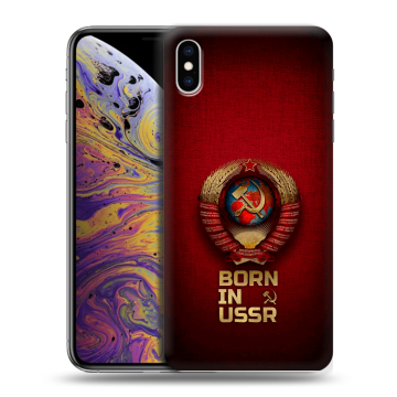 Силиконовый чехол на Iphone Xs Max с принтом Флаг Герб СССР