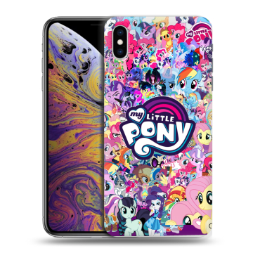 Силиконовый чехол на Iphone Xs Max с принтом My little pony Дружба чудо Силиконовый чехол на Iphone Xs Max с принтом My little pony Дружба чудо
