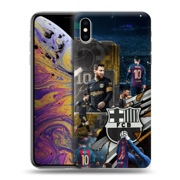 Силиконовый чехол на Iphone Xs Max с принтом Messi Barcelona Силиконовый чехол на Iphone Xs Max с принтом Messi Barcelona