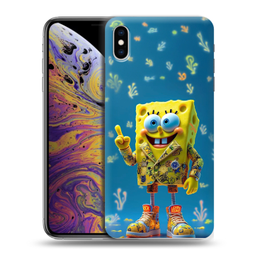 Силиконовый чехол на Iphone Xs Max с принтом Спанч боб Спанчбоб