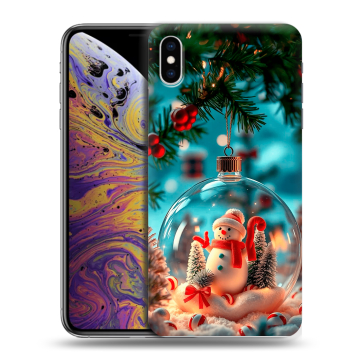 Силиконовый чехол на Iphone Xs Max с принтом Новый год